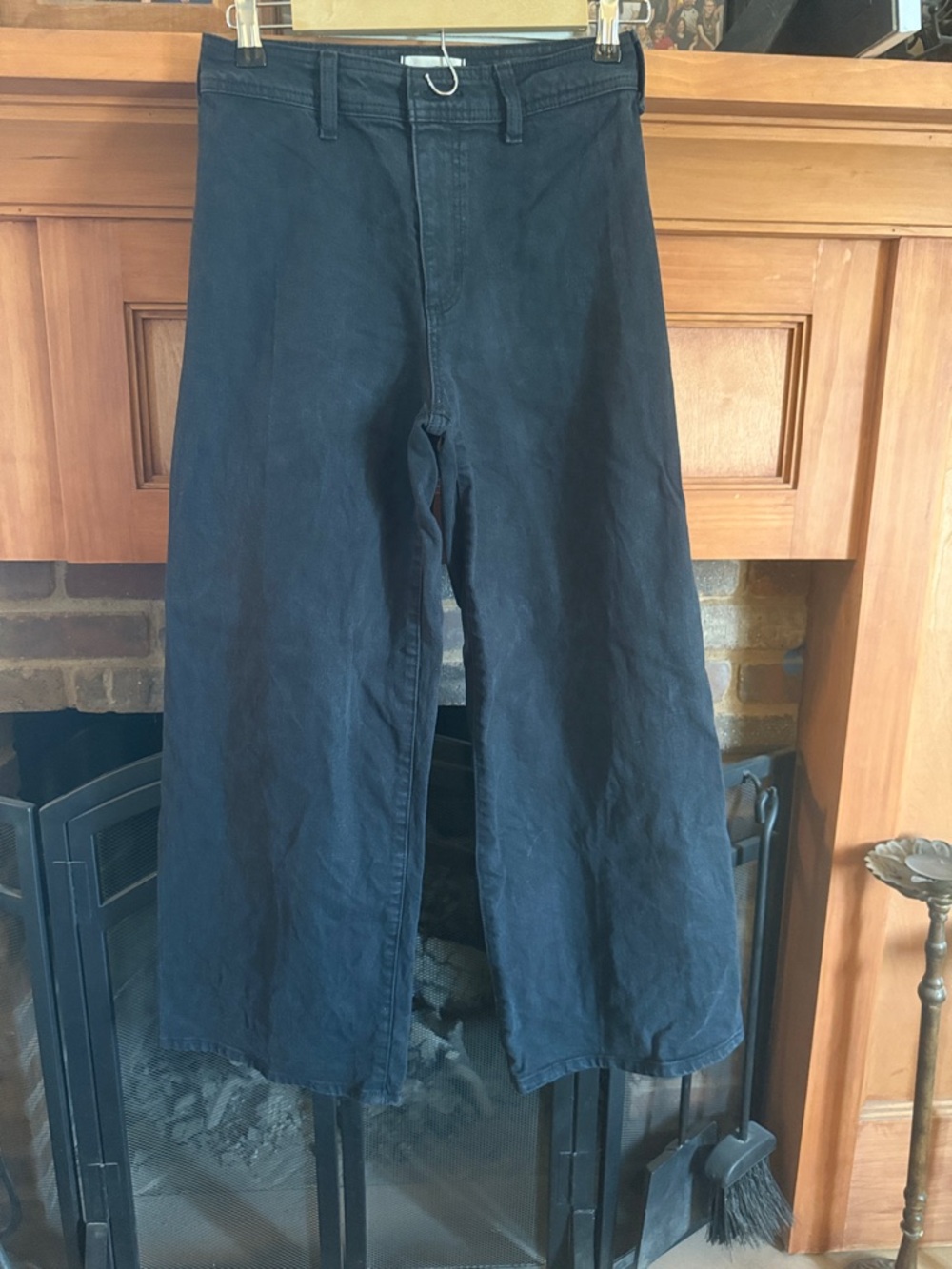 Universal Thread High Rise Sailor Wide Leg Denim Jeans Black Size 2